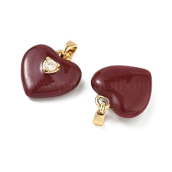 Pendentifs en laiton micro pavé de zircone cubique transparent pour la saint-valentin&nbsp;KK-C172-25G