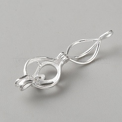 1 шт. 925 подвески из стерлингового серебра с микропаве из прозрачных кубических цирконий в форме клетки&nbsp;STER-HS0001-19