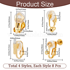 32 шт. 4 стиля латунных клипс-сережек-конвертеров KK-SP0001-28G