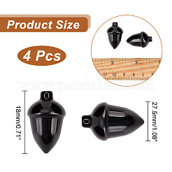 4шт натуральный черный обсидиан бусины G-AR0004-87
