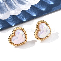 Серьги-гвоздики в форме сердца из нержавеющей стали 304 для женщин EJEW-Z095-02G