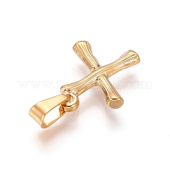 304ステンレスペンダント  竹風  文字L  イオンプレーティング（ip）  18KGP本金メッキ  文字.x  19x14x3mm  穴：3x7mm&nbsp;X-STAS-F235-01G-X