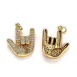 Латунные микропаве прозрачные подвески с фианитом ZIRC-L100-015G