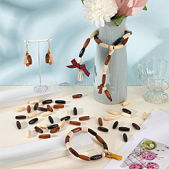 160 шт. 4-х цветные бусины из натурального кленового дерева WOOD-HY0001-18