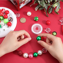 Weihnachts-DIY-Schmuckset mit runden Armbändern aus Acryl und Harzperlen&nbsp;DIY-SC0026-42