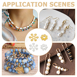 200 шт. 4 стили бусины-разделители из сплава в форме снежинки&nbsp;TIBEB-ME0001-05