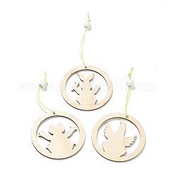 Пасхальные деревянные большие подвесные украшения HJEW-F010-02