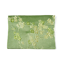 Конверты для хранения ювелирных изделий из шелковой ткани с вышивкой в виде цветка сливы на кнопке ABAG-N008-8x10-D01