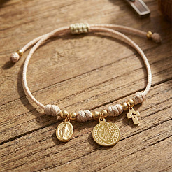 Регулируемый браслет с подвесками из медной веревки&nbsp;ZH0707