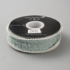 Polyester avec ruban imitation perle en plastique&nbsp;OCOR-WH20013-028D