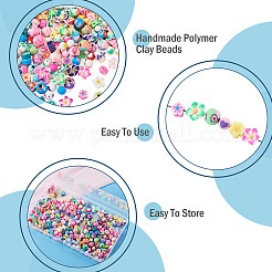 200 Stück 4 Stile handgemachte Polymer Clay Blumen Pflaumenblüten Perlen&nbsp;CLAY-TA0002-05