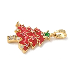 Рождественские латунные подвески с микропаве из фианита&nbsp;LS-KK-K305-07A-01