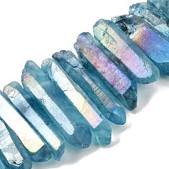 Electroplate naturali pepite di cristallo di quarzo fili di perline&nbsp;G-O065-03C