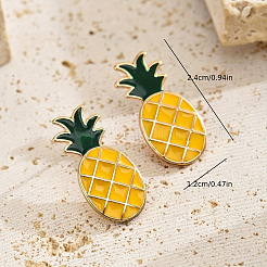 Серьги-гвоздики из сплава в форме ананаса&nbsp;WJ2176