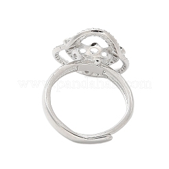 Цветочная латунь микропаве кубический цирконий регулируемые настройки кольца KK-K297-18P