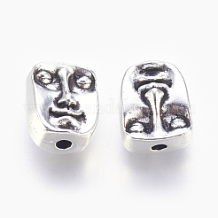 In lega di stile tibetano volto umano perline&nbsp;TIBEP-GC184-AS-RS