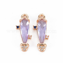 Placage de crémaillère en laiton micro pavé pendentifs en zircone cubique claire&nbsp;LS-KK-T060-63D-RS