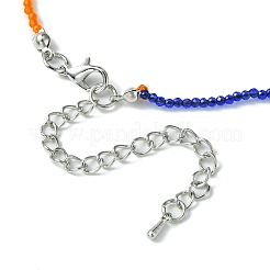 Колье из граненого ронделя из стеклянных бусин для женщин&nbsp;NJEW-M208-02C