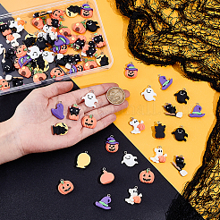 80 шт. 8 стиля подвески из непрозрачной смолы на тему Хэллоуина&nbsp;RESI-UN0001-10