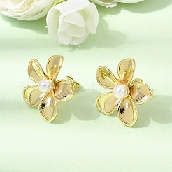 Orecchini a bottone in ottone da donna&nbsp;EJEW-F422-01B-G