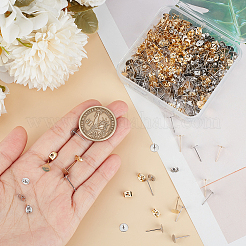 200 шт. 2-х цветная фурнитура для сережек-гвоздиков из нержавеющей стали 304 STAS-SP0001-50