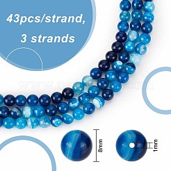 3 нити натурального полосатого агата/полосчатого агата бусины нити G-OC0004-34