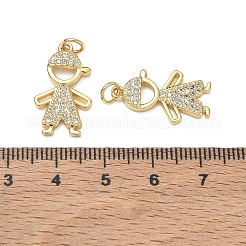 Pendenti in zirconi cubici trasparenti in micro pavè di ottone&nbsp;CU-CBA9AFC-01G-20