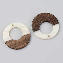 Pendentifs en résine opaque et bois de noyer&nbsp;RESI-S389-036A-C04