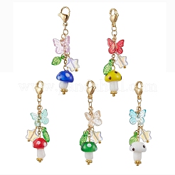 Кулон лэмпворк в виде грибов ручной работы&nbsp;HJEW-JM02657