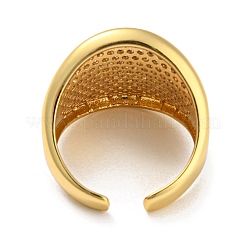 Покрытие стойки латунь микро-паве прозрачный кубический цирконий широко открытые манжеты RJEW-M156-01G