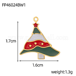 Weihnachtsanhänger aus Edelstahl 304 mit Emaille&nbsp;SA-OY003-82G