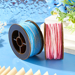 2 rouleau de cordons ronds torsadés en polyester teints en segments de 2 couleurs&nbsp;OCOR-TA0003-59D