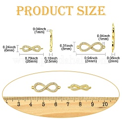 6 шт. 2 стиля звеньев бесконечности из латуни с микропаве из прозрачного кубического циркония класса ААА&nbsp;ZIRC-CJ0003-34