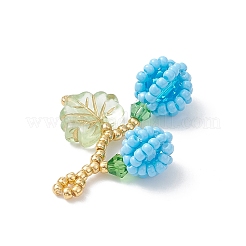 Подвески из стеклянных бусин в виде ягод и листьев PALLOY-MZ01114-04