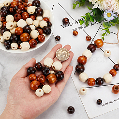 570 шт. 15 стиля окрашенных распылением деревянных европейских бусин WOOD-OC0002-70