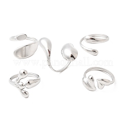 5 шт. открытые манжеты из нержавеющей стали 304 для женщин&nbsp;RJEW-K313-03P