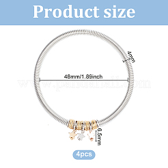 4шт набор тянущихся браслетов из круглых железных цепей&nbsp;BJEW-BC0001-24
