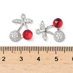 Подвески из латуни и стекла с микропаве из кубических цирконий&nbsp;KK-S532-07P