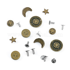 50 Stück 5 Stile Legierung Fluss Ohrstecker&nbsp;FIND-TA0009-69