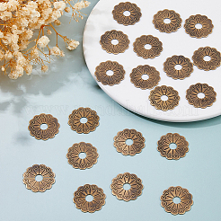 20 шт. латунные цветочные шайбы KK-FH0008-16AB