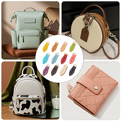 11 шт. двухцветные кожаные язычки для застежек-молний DIY-WR0002-25