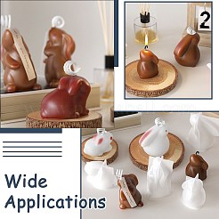 4 moule en silicone pour bougies 3D en forme de lapin&nbsp;ST-CJ0043-047
