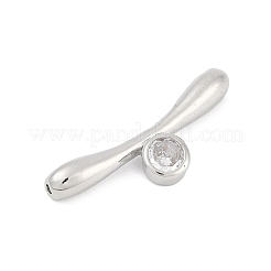 Латунные микропаве прозрачные кубические цирконии застежки-тогглы детали&nbsp;KK-U051-05P