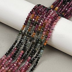 Нити из натуральных разноцветных турмалиновых бусин&nbsp;G-S388-A01-3mm