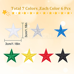 42 шт. 7 цвета компьютеризированная вышивка ткань утюгом / пришить патчи DIY-GF0006-41