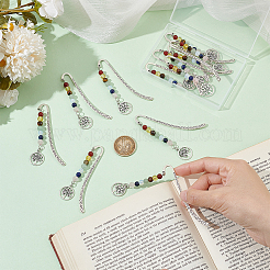 Бусы из натуральных и синтетических драгоценных камней на тему чакры AJEW-AB00202