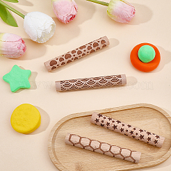 4 rullo per texture in argilla con manico in legno in 4 stili&nbsp;TOOL-CN0001-10