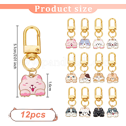 Подвеска из сплава с эмалью в форме кошки HJEW-OC00006