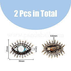 2 spilla in plastica con perline di vetro e occhio di perla&nbsp;JEWB-DC0001-11