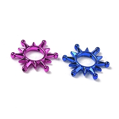 UVメッキ不透明アクリルビーズ  花  ミックスカラー  44x40x6mm  穴：2mm&nbsp;AC-CBAE004-03B
